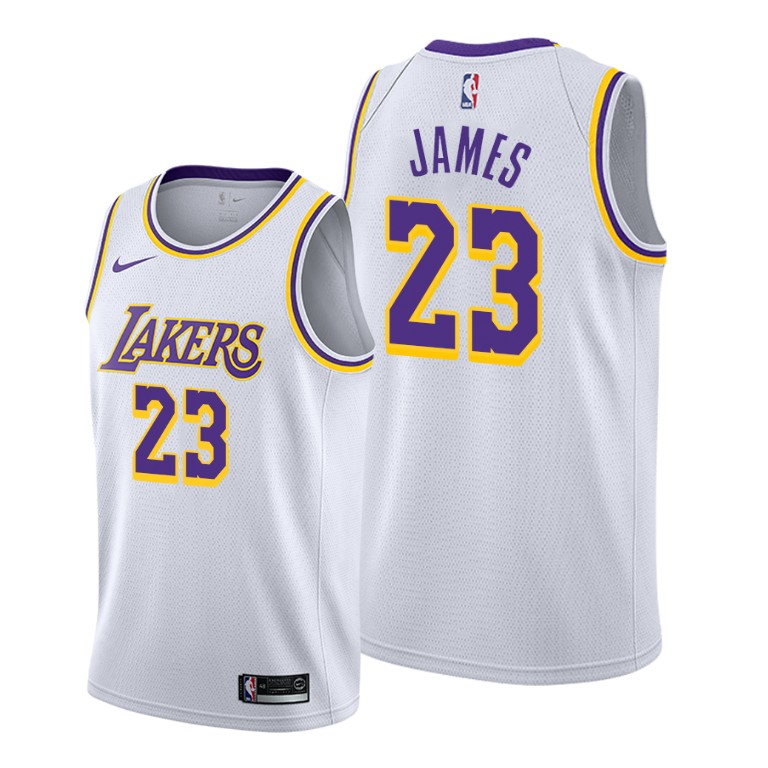 Men's Los Angeles Lakers LeBron James #23 NBA 2019-20 Association Edition White Basketball Jersey XWK0683RM
